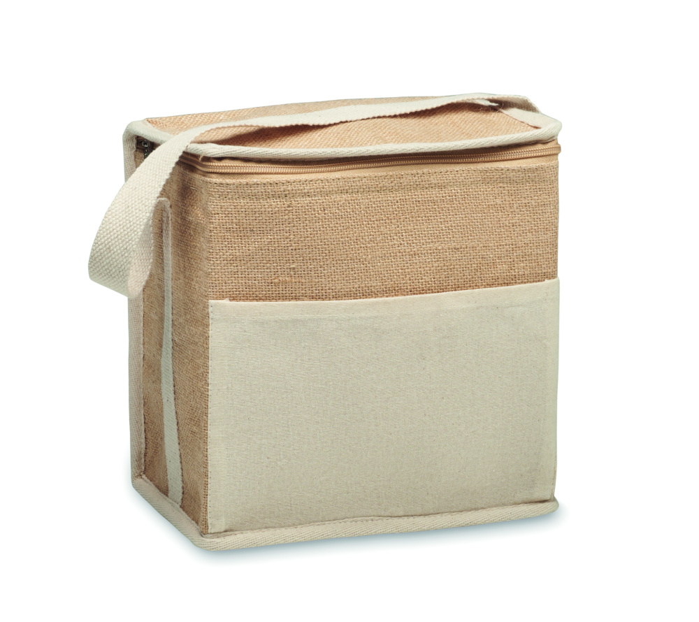 Logo trade promotional items picture of: Jute and canvas cooler bag 3L