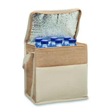 Logo trade promotional items picture of: Jute and canvas cooler bag 3L