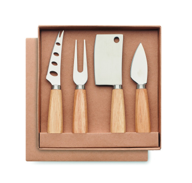 Logo trade business gifts image of: Set of 4 cheese knives
