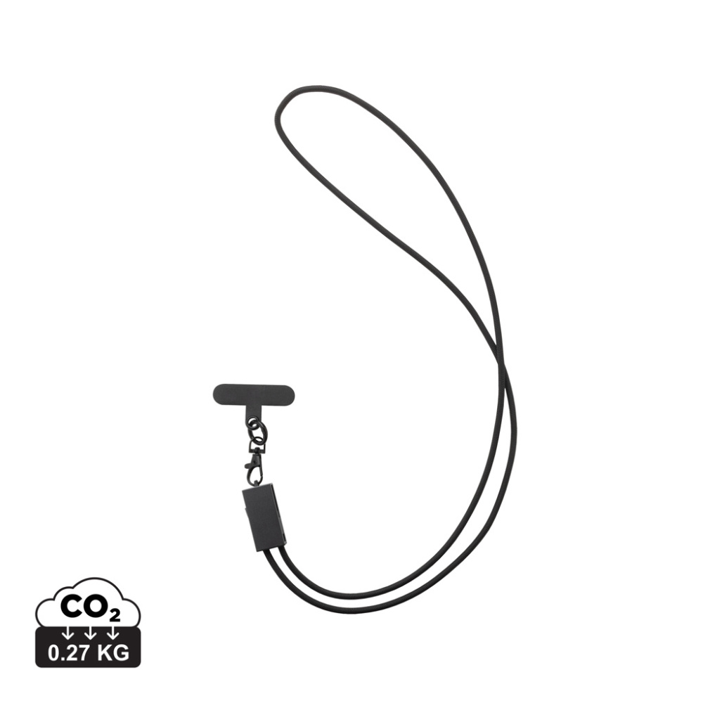 Logo trade promotional products image of: Terra RCS recycled PET phone cord with dual charge cable