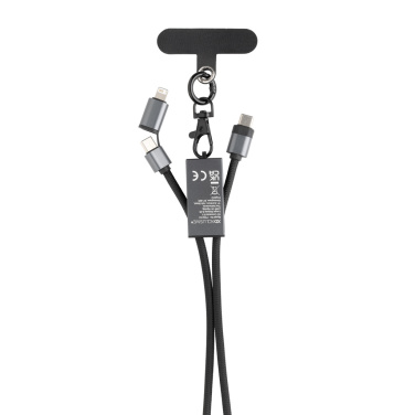 Logo trade promotional items picture of: Terra RCS recycled PET phone cord with dual charge cable
