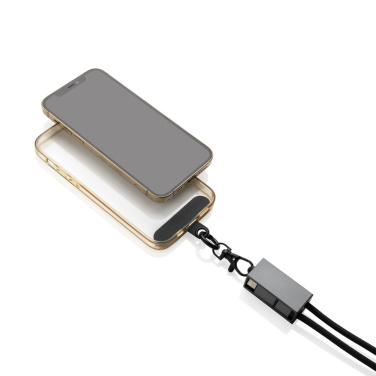 Logo trade promotional giveaway photo of: Terra RCS recycled PET phone cord with dual charge cable