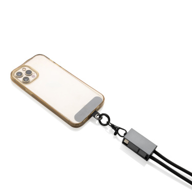 Logo trade advertising product photo of: Terra RCS recycled PET phone cord with dual charge cable
