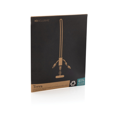 Logotrade promotional giveaway image of: Terra RCS recycled PET phone cord with dual charge cable