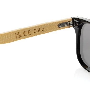 Logo trade promotional giveaway photo of: Prism RCS recycled plastic sunglasses with bamboo frame