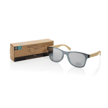 Logo trade business gifts image of: Prism RCS recycled plastic sunglasses with bamboo frame