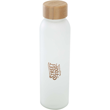 Logotrade promotional merchandise picture of: Lume 500 ml matte soda lime glass bottle with bamboo lid
