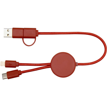 Logo trade promotional products image of: Citala 5-in-1 recycled plastic 30 cm data sync and 27W fast charge cable