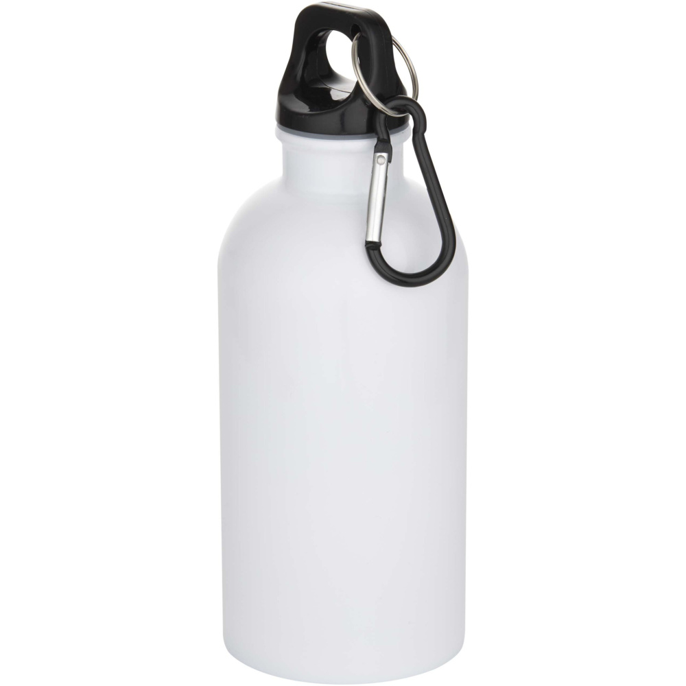Logo trade promotional item photo of: Oregon 400 ml sublimation RCS recycled single wall stainless steel water bottle with carabiner