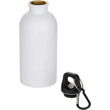 Logo trade advertising product photo of: Oregon 400 ml sublimation RCS recycled single wall stainless steel water bottle with carabiner