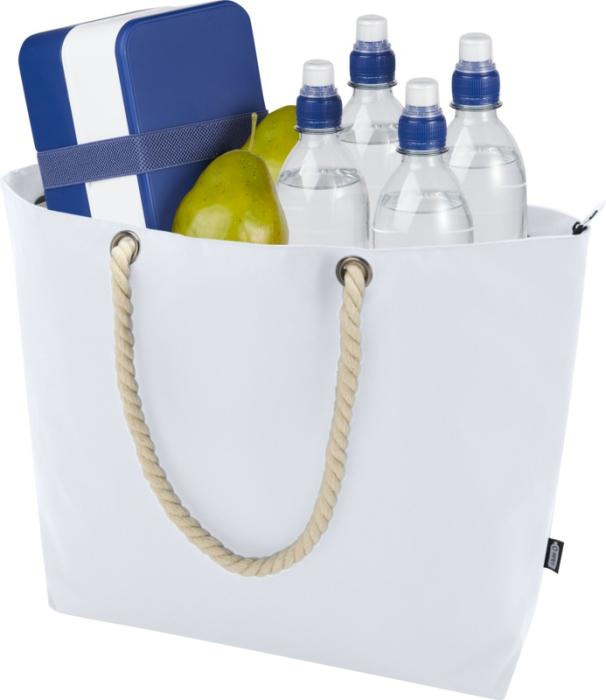 Logo trade promotional products picture of: Panama GRS recycled beach cooler tote bag with cord handles