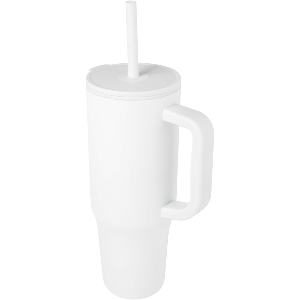 Logotrade promotional merchandise photo of: Brady 900 ml RCS certified insulated tumbler with silicone straw