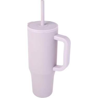 Logo trade promotional merchandise photo of: Brady 900 ml RCS certified insulated tumbler with silicone straw