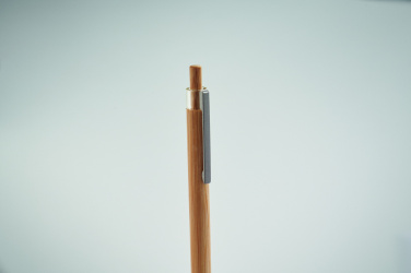 Logo trade corporate gifts image of: Push button bamboo pen