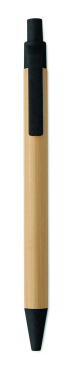 Logo trade promotional products image of: Push button ball pen in bamboo