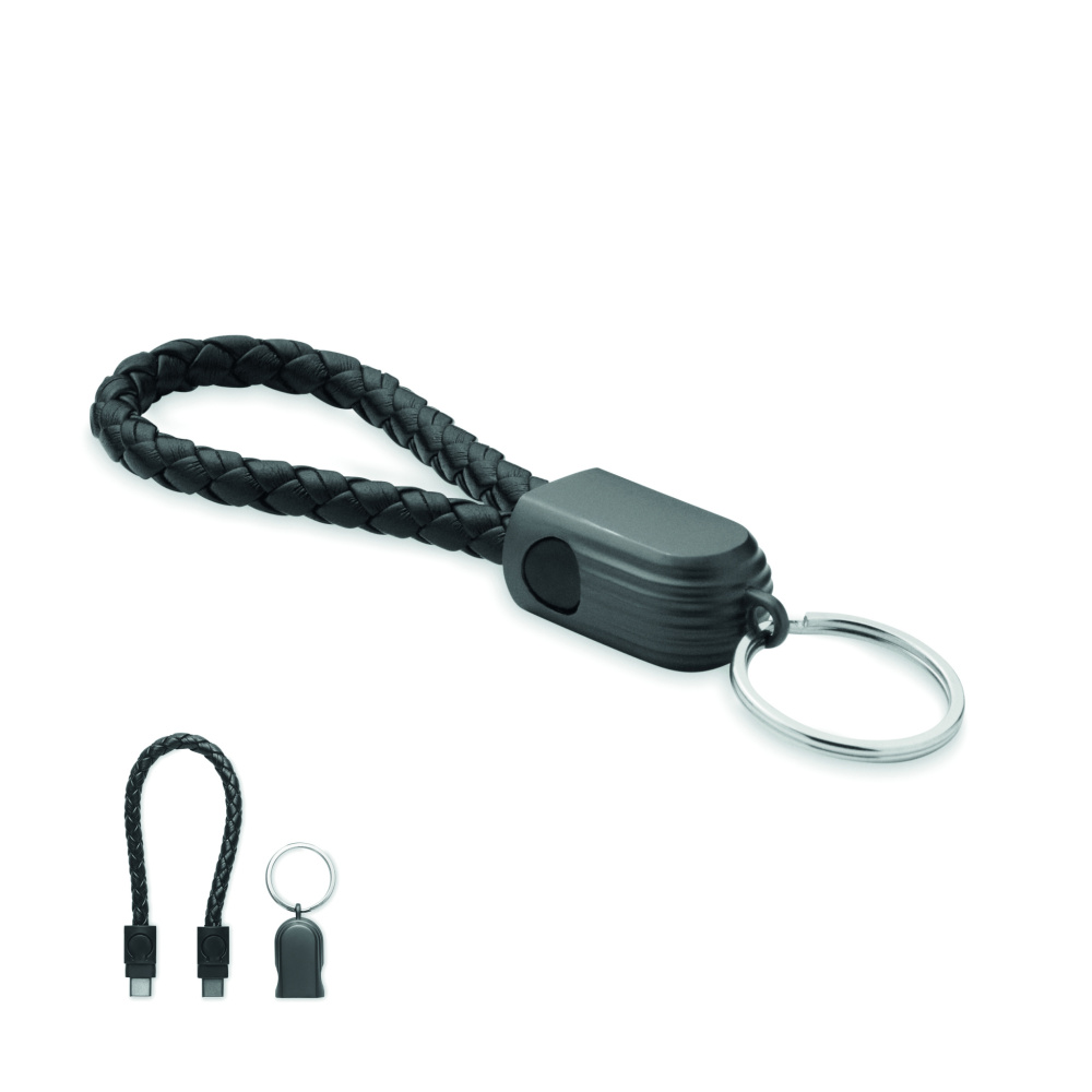 Logo trade promotional merchandise image of: Key ring loop cable type-C