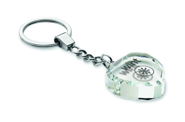 Logotrade promotional item image of: Glass heart award key ring