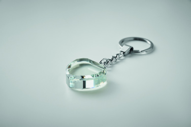 Logo trade promotional giveaway photo of: Glass heart award key ring