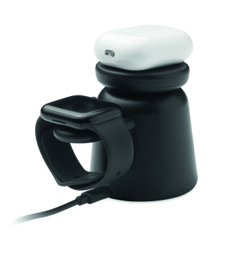 Logo trade promotional merchandise picture of: 3 in 1 wireless charger 15W