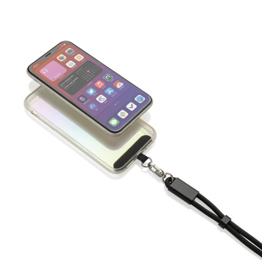 Logo trade advertising products image of: LoopAmp RCS RPET adjustable phone wrist strap 60W cable