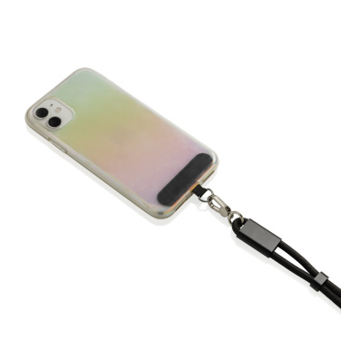 Logo trade business gifts image of: LoopAmp RCS RPET adjustable phone wrist strap 60W cable