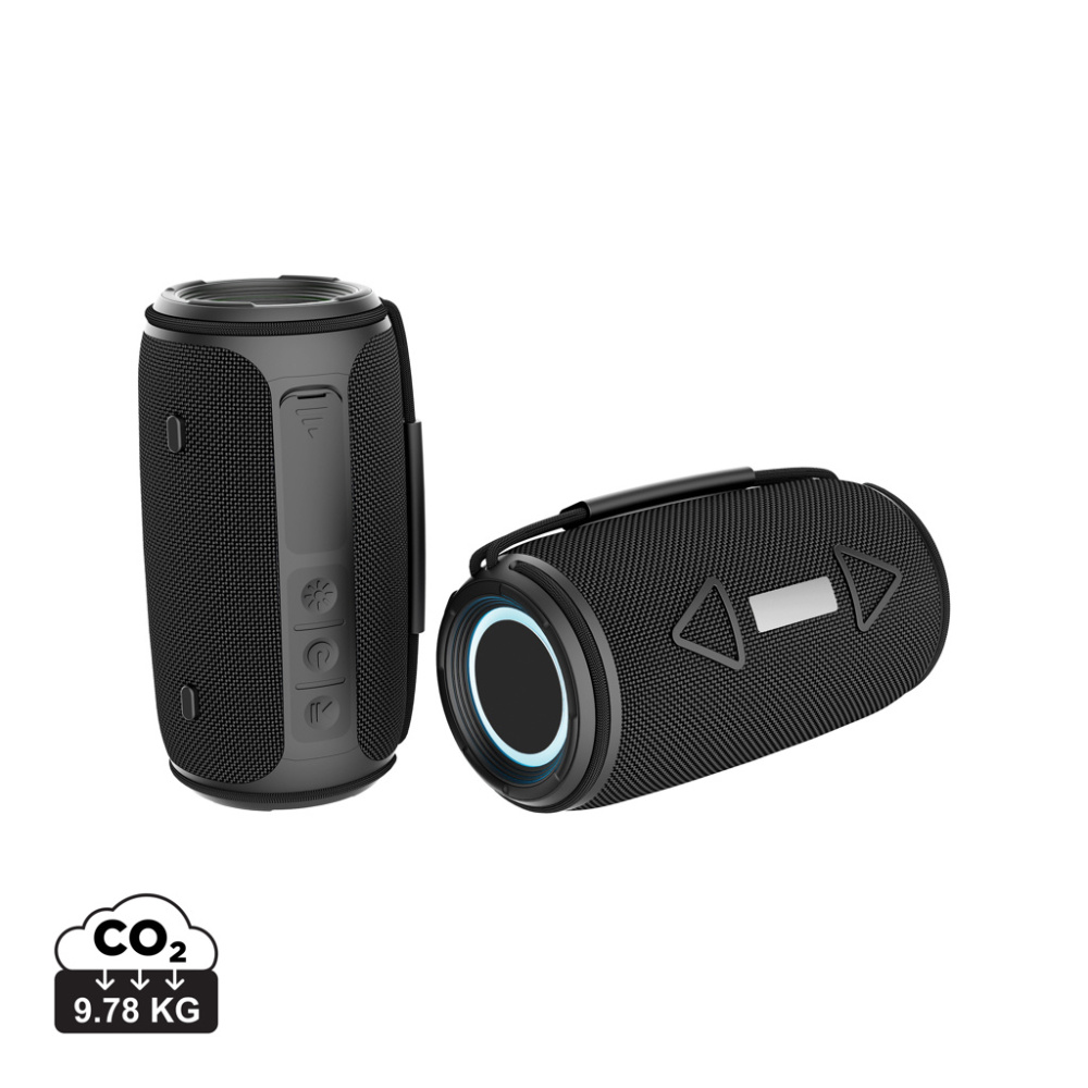 Logo trade business gift photo of: Prisma RCS recycled plastic IPX 4 waterpoof 16W speaker