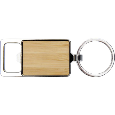 Logotrade promotional merchandise photo of: Snapper bamboo keychain with bottle opener