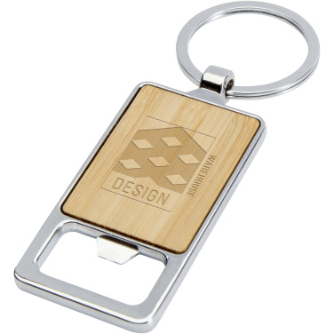 Logo trade promotional giveaway photo of: Snapper bamboo keychain with bottle opener