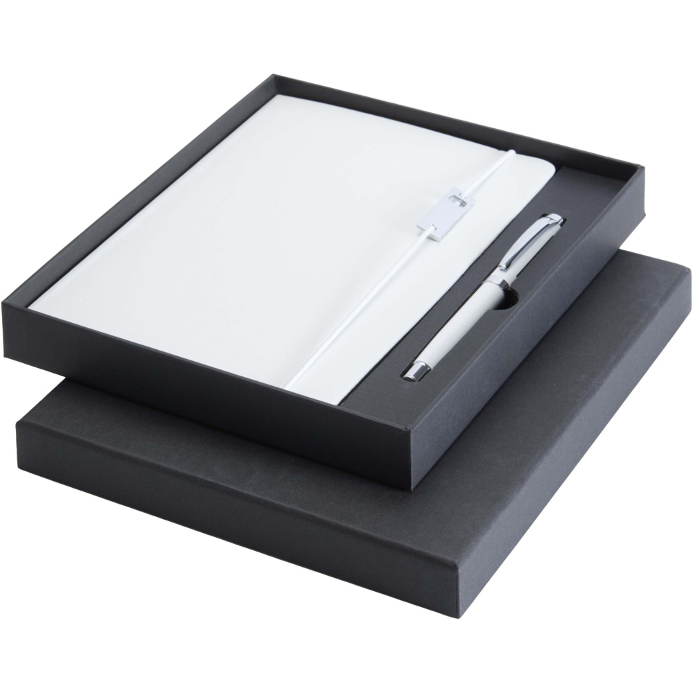 Logo trade promotional products picture of: Legato Elegance A5 hard cover notebook and rollerball pen set