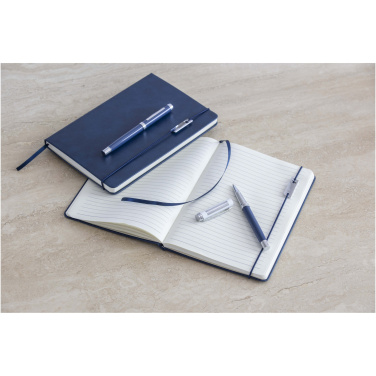 Logo trade advertising products image of: Legato Elegance A5 hard cover notebook and rollerball pen set
