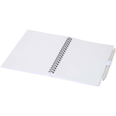 Logo trade promotional products image of: Niove recycled plastic soft cover notebook and ballpoint pen set (blue ink)