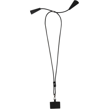 Logo trade promotional giveaway photo of: Funi recycled plastic smartphone lanyard with built-in data sync and 100W fast charge 5-in-1 cable