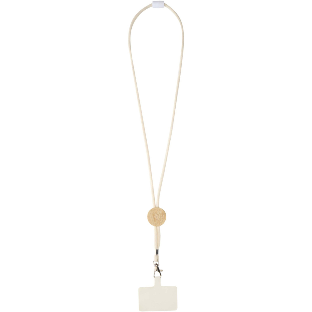 Logo trade promotional giveaway photo of: Adhab smartphone lanyard with bamboo details