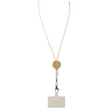 Logotrade promotional item image of: Adhab smartphone lanyard with bamboo details