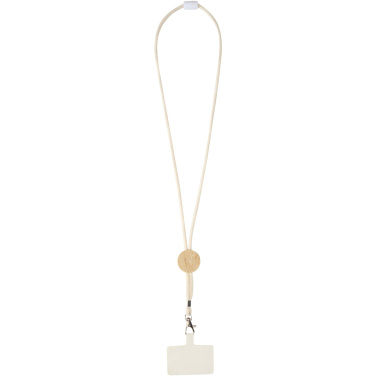 Logotrade promotional merchandise photo of: Adhab smartphone lanyard with bamboo details