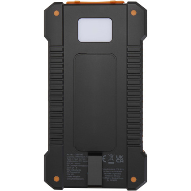 Logo trade promotional gift photo of: Altair 5000 mAh 10W recycled plastic rugged solar power bank with built-in torch