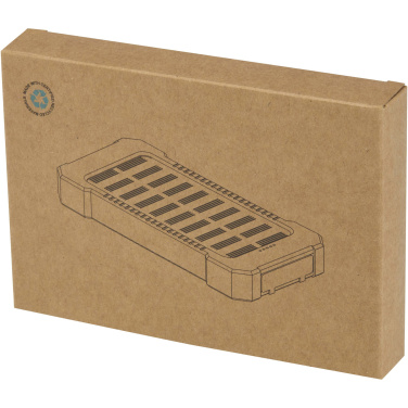 Logotrade promotional merchandise photo of: Altair 5000 mAh 10W recycled plastic rugged solar power bank with built-in torch