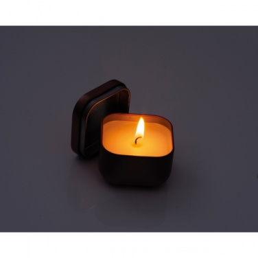 Logo trade business gifts image of: Candle in tin PRAGUE