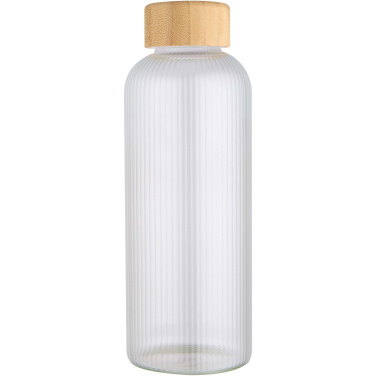 Logotrade corporate gift image of: Mirage 650 ml single-walled borosilicate glass bottle with bamboo lid