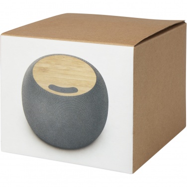 Logo trade firmakingi pilt: Ecofiber bambusest/RPET Bluetooth® kõlar ja juhtmevaba laadimisalus