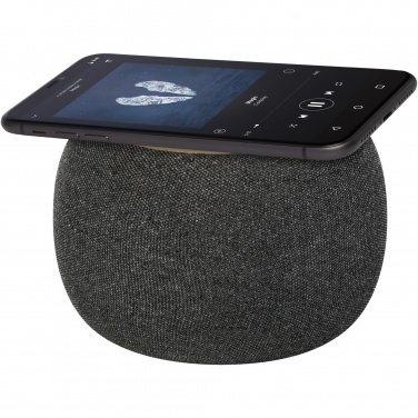 Logo trade firmakingituse pilt: Ecofiber bambusest/RPET Bluetooth® kõlar ja juhtmevaba laadimisalus