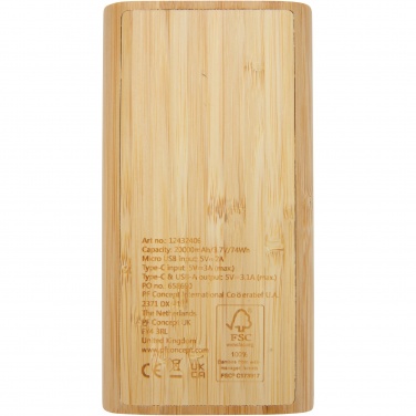 Logotrade reklaamkingid pilt: Tulda 20 000 mAh bambusest akupank