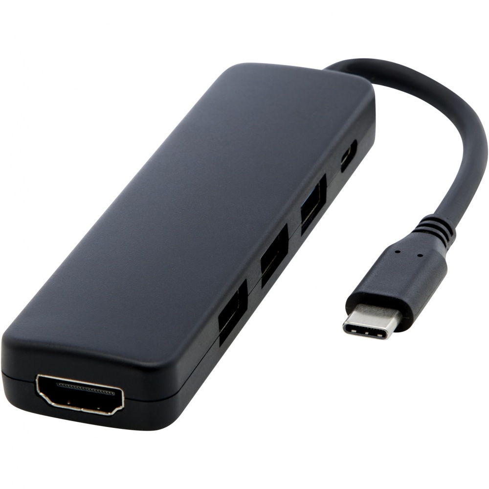 Logotrade reklaamkingituse foto: Loop RCS taaskasutatud plastist multimeediumiadapter USB 2.0-3.0 HDMI-pordiga
