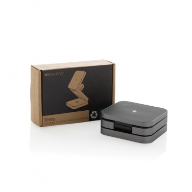 Logotrade reklaamtoote foto: Terra RCS taaskasutatud alumiiniumist kokkupandav kolm ühes 15 W laadija