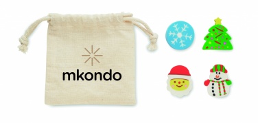 Logo trade firmakingi pilt: Komplektis 4 jõuluteemalist kustukummi