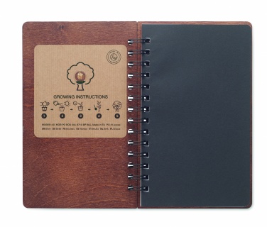Logo trade reklaamtoote pilt: A5 kasepuidust märkmik GROWBOOK™