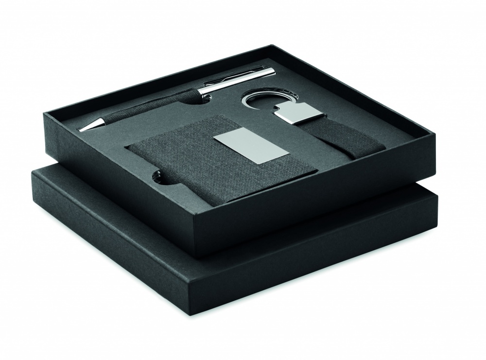 Logo trade reklaamkingituse pilt: 3-osaline kinkekomplekt kinkekarbis, kohandatava trükilahendusega