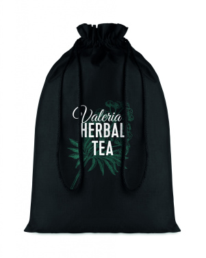 Logotrade ärikingid pilt: Suur puuvillane nööriga kott musta värvi