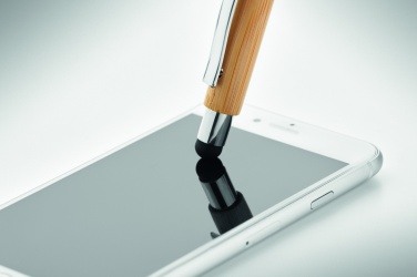 Logo trade reklaamtoote pilt: Bambusest pastapliiats sinise tindiga