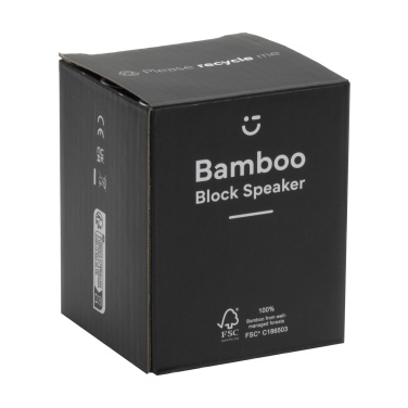 Logo trade ärikingid foto: Bamboo Block kõlar koos juhtmevaba laadijaga